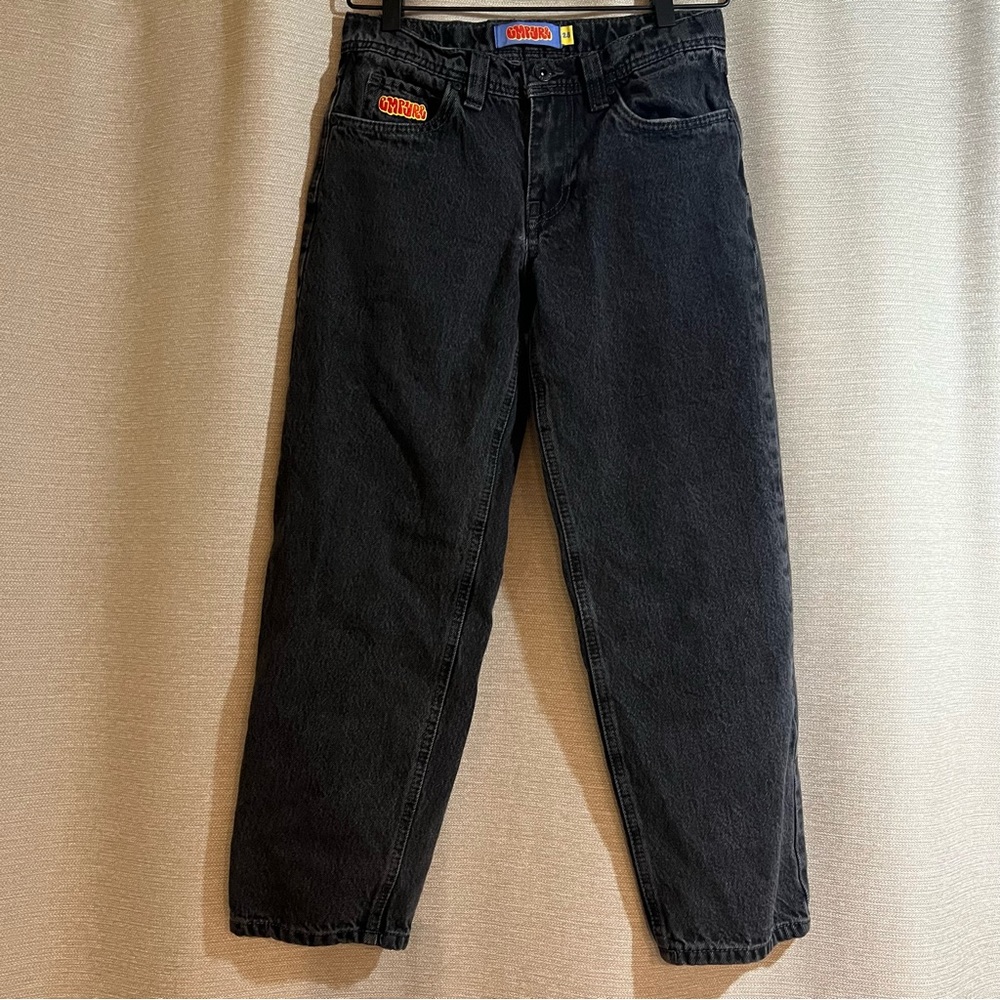 Empyre Kids Loose Fit Black Wash Skater Jeans - Size 25 Adjustable Waistband